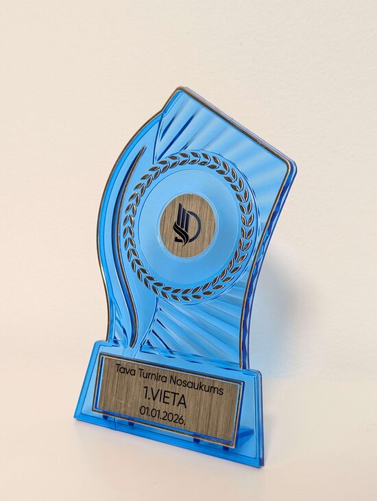 Zila Caurspīdīga Plastmasas Trofeja - Sērija PS